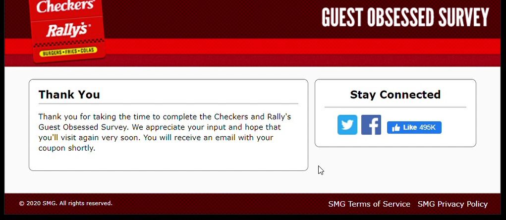 Coupon For Checkers And Rally's After Completing Survey