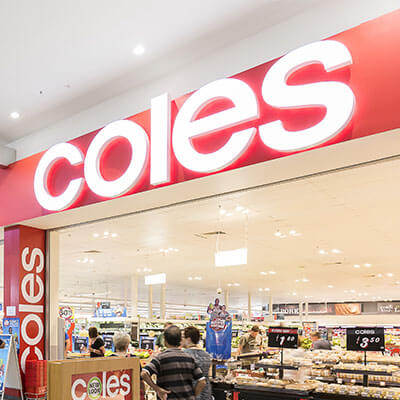 Front Of Coles Store Hosting A Survey