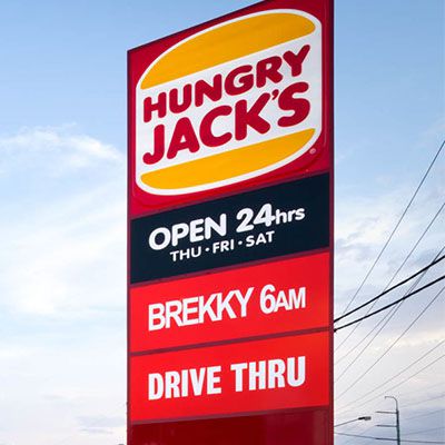 Front Of Hungry Jack's Where Customer Satisfaction Is Important