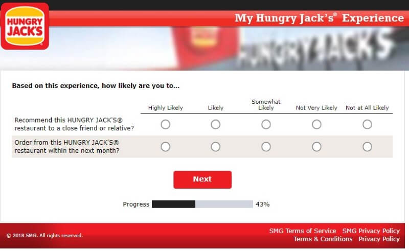 How Likely Is It That You'll Recommend This Hungry Jacks Based On Your Experience