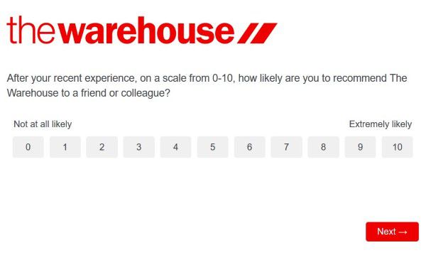 Likelihood Of Recommendation The Warehouse Survey