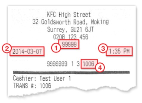 Location Of Information On Receipt For Yourkfc Survey