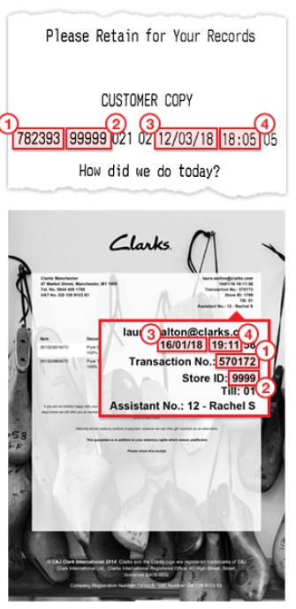 clarks order number