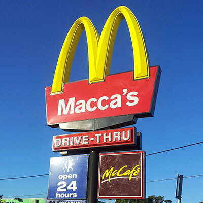 Mcdonald's Store In Australia With Mccafe Sign