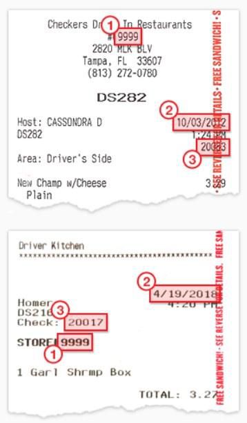 Sameple Receipt From Checkers And Rallys Guestobsessed Survey