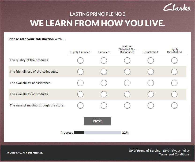 Satisfaction Questions Www.neverstandstillclarks.com Survey
