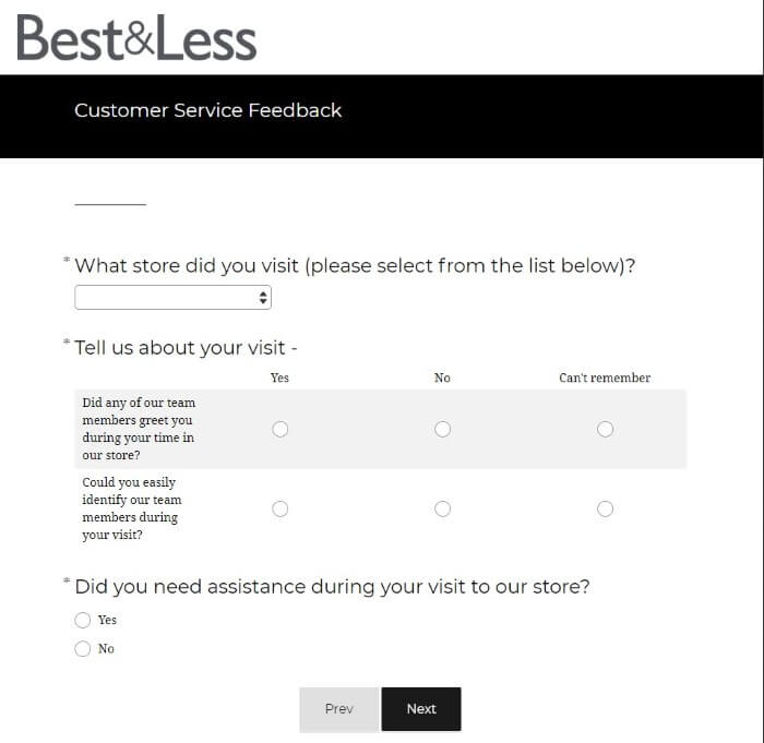 Screenshot Of Best And Less Survey 4
