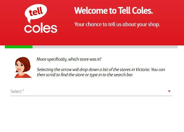 Screenshot Of Coles Survey 2