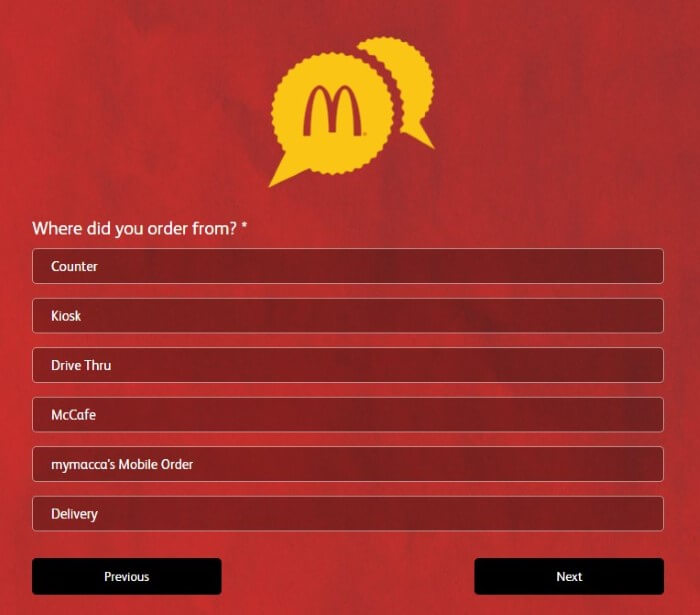 Screenshot Of Mcdonald's Australia Feedback Form 3