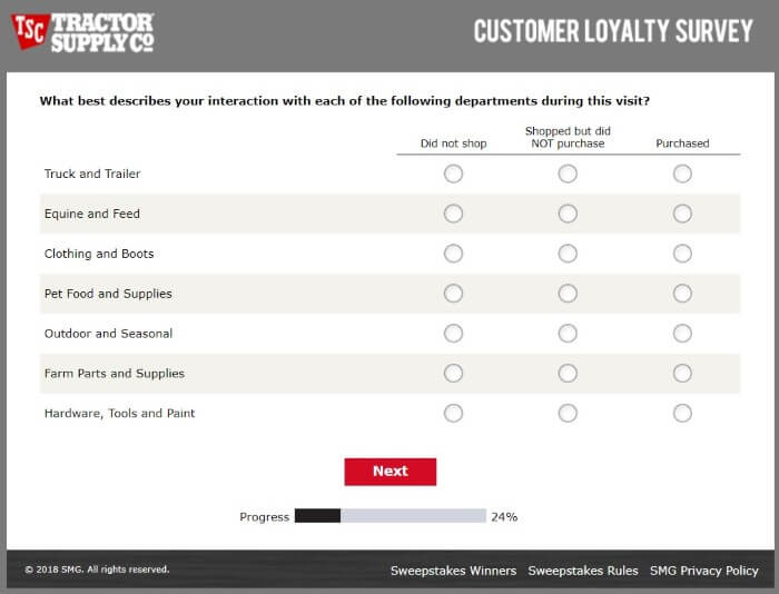 Screenshot Of Tractor Supply Survey 5