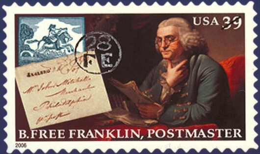 The First Post Master Of The Us Benjamin Franklin