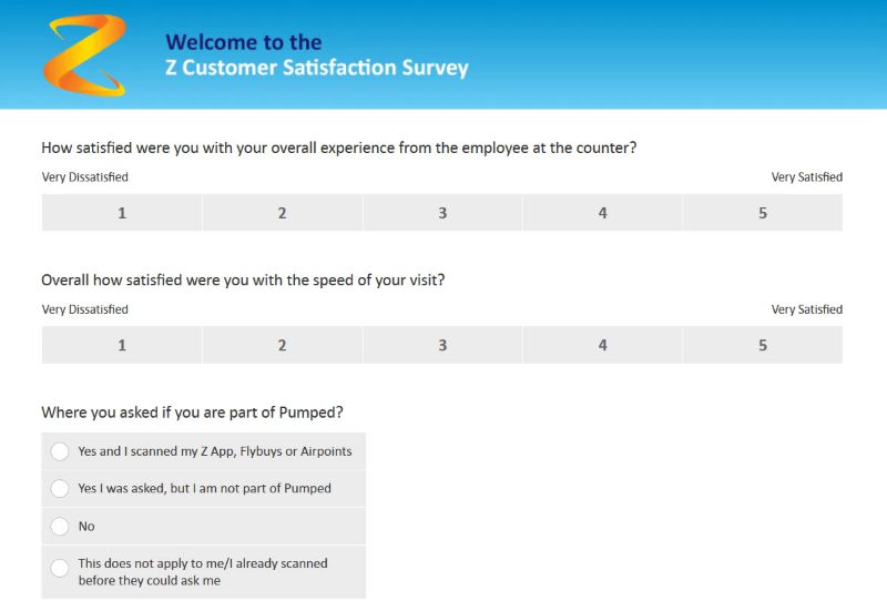 Were You Satisfied With The Staff At The Z Service Station