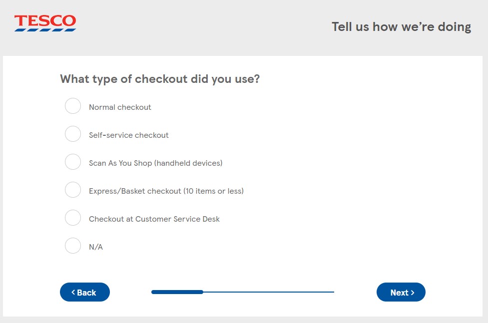 What Checkout Option Did You Use At Tesco