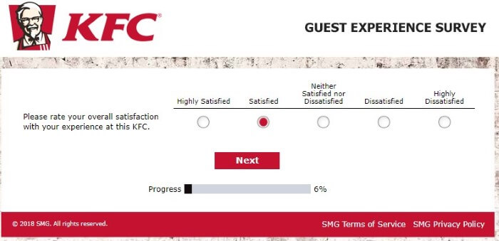 What Was Your Overall Satisfaction Rating At This Kfc Feedback