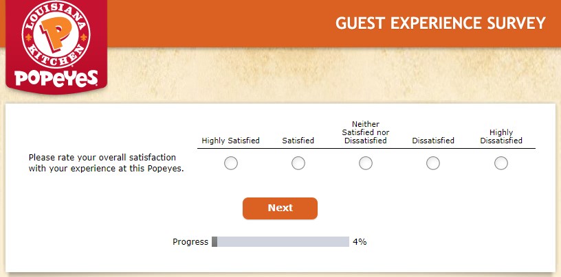 What Was Your Overall Satisfaction With Your Experience At Popeyes